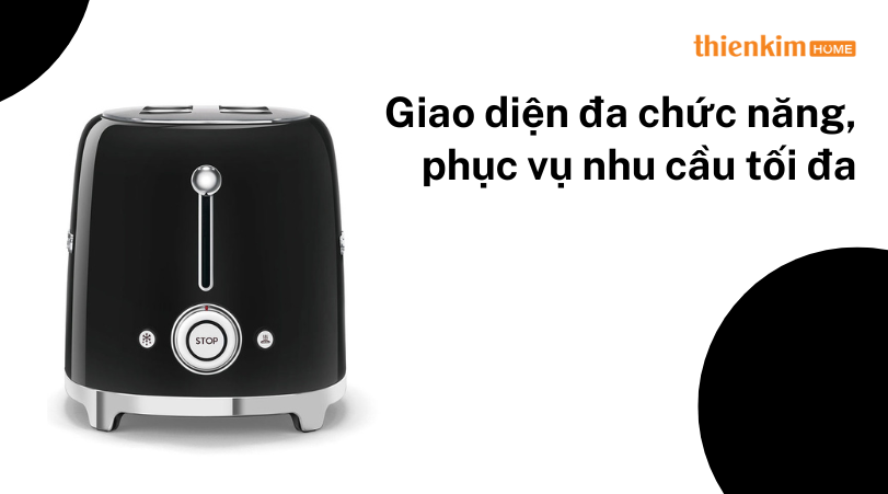 Gia diện đa chức năng phục vụ nhu cầu tối đa Máy nướng bánh mì SMEG TSF01BLEU 535.43.660